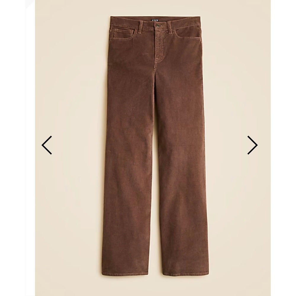 NWT J Crew 27P Petite High Rise Slim Wide Leg Corduroy Pants Smoky Willow Wood